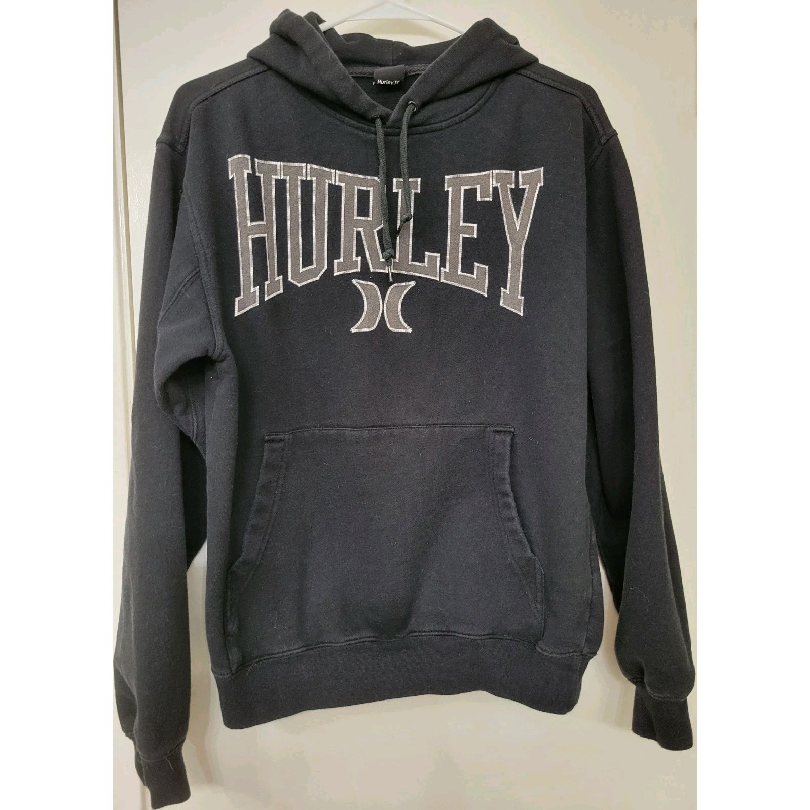 Hurley Hoodie Sweater Men's Size S Black Sweatshirt Big Logo